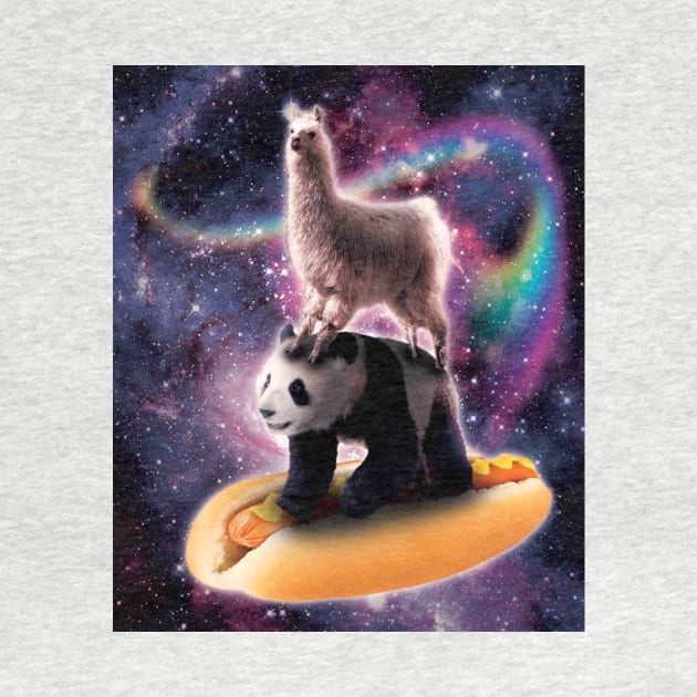 Llama Riding Panda Bear on Hot Dog by Random Galaxy